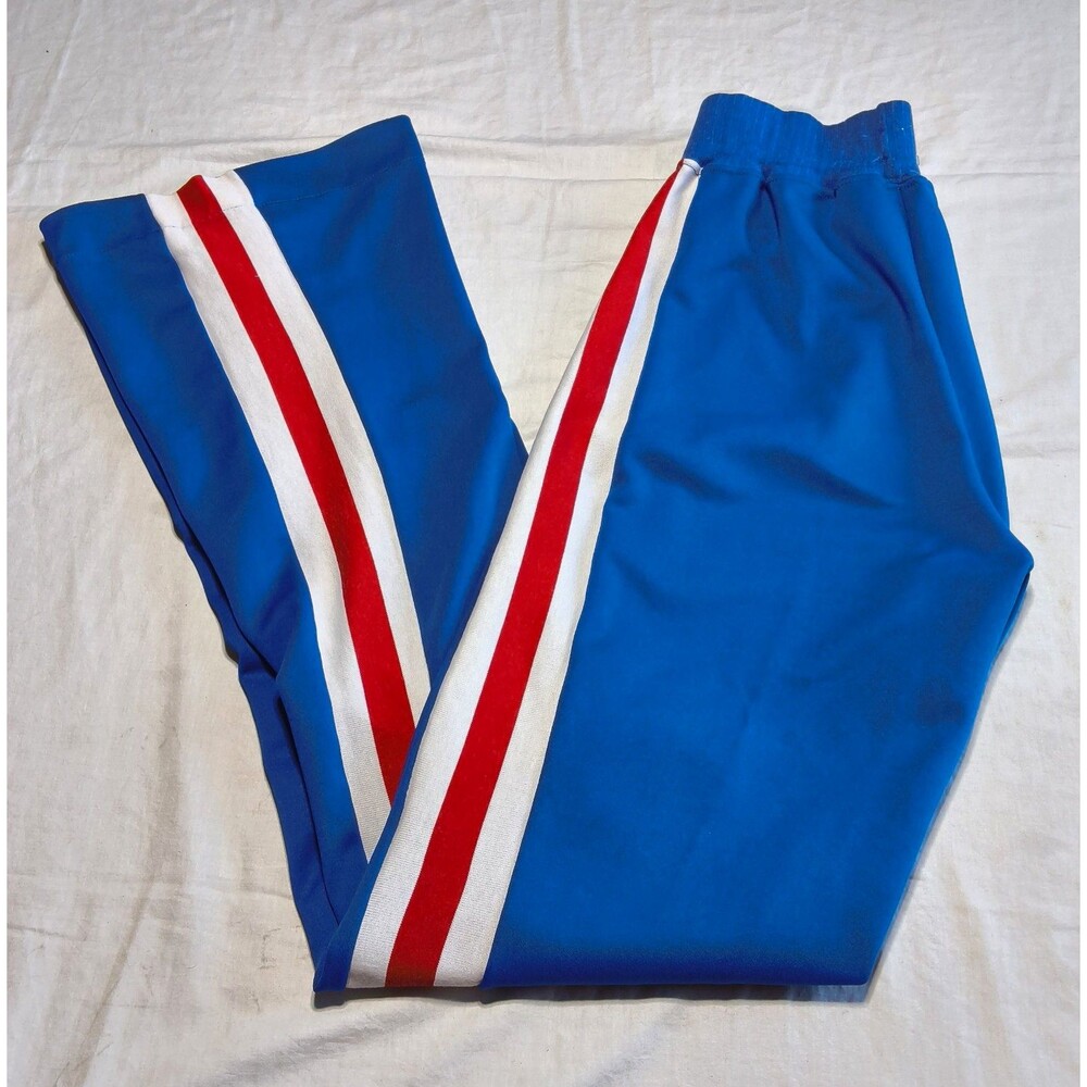 Rawlings Adult Size 30 Baseball/Softball Pants Blue w/ White Red Side Stripe